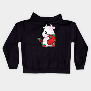 Cute Strawberry Cow Kids Hoodie